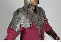  Photos Medieval Knight in mail armor 7 Historical Medieval Soldier red gambeson upper body 0018.jpg